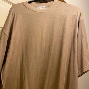 Men’s silk Italian dress tee shirt XL tan